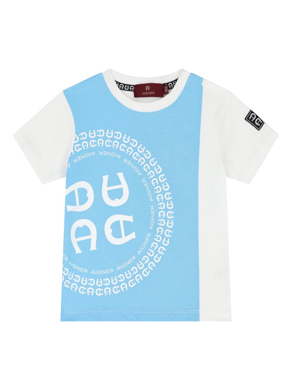 Aigner Kids logo印花T恤 - 蓝色
