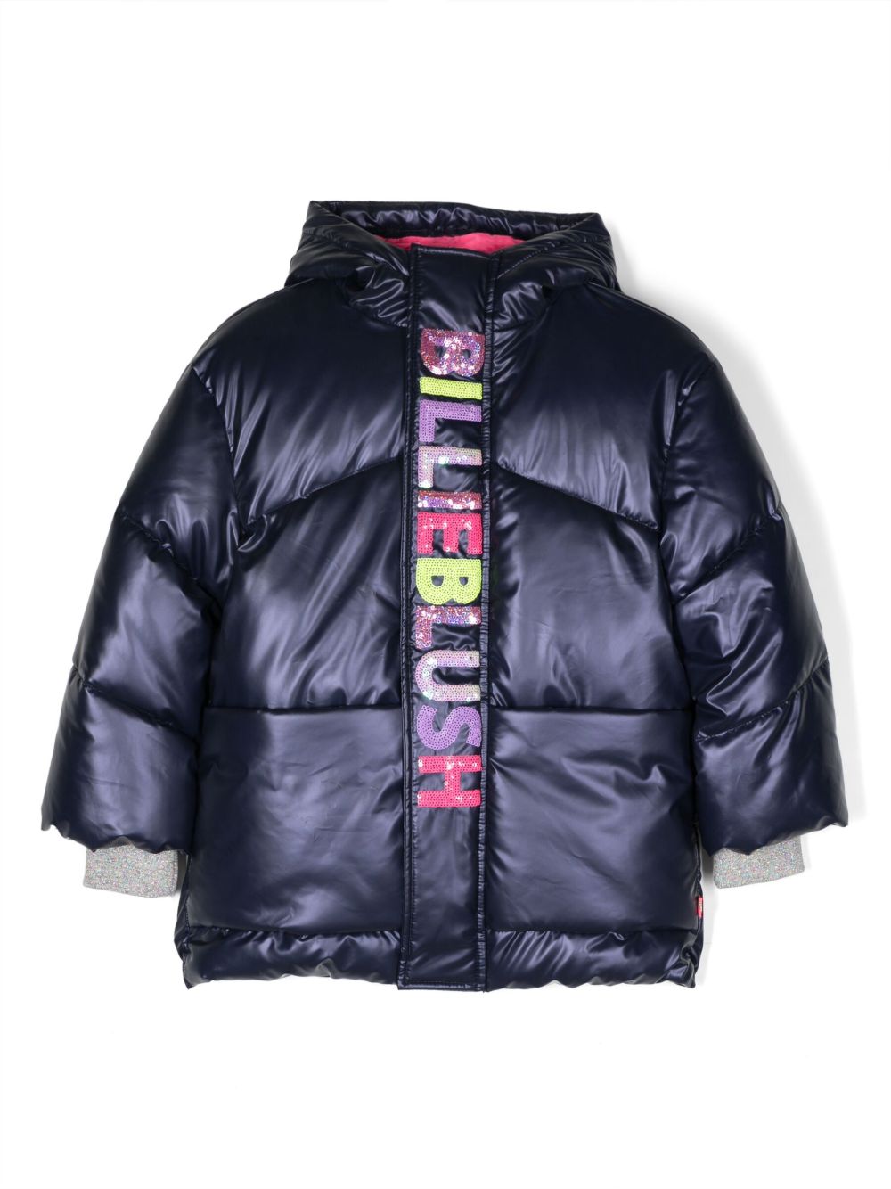Billieblush logo刺绣填充夹克 - 蓝色