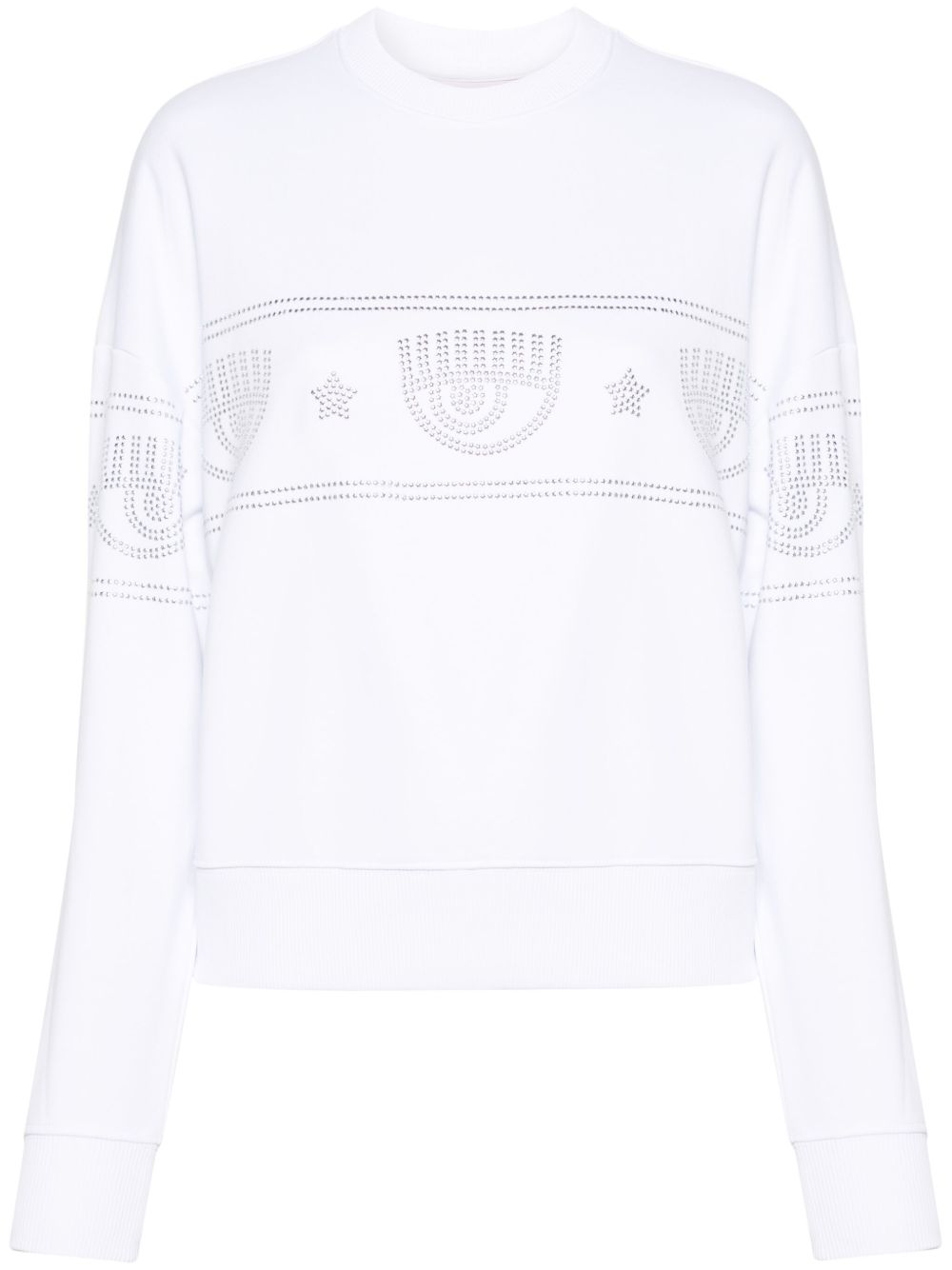 Chiara Ferragni Logomania 铆钉缀饰卫衣 - 白色