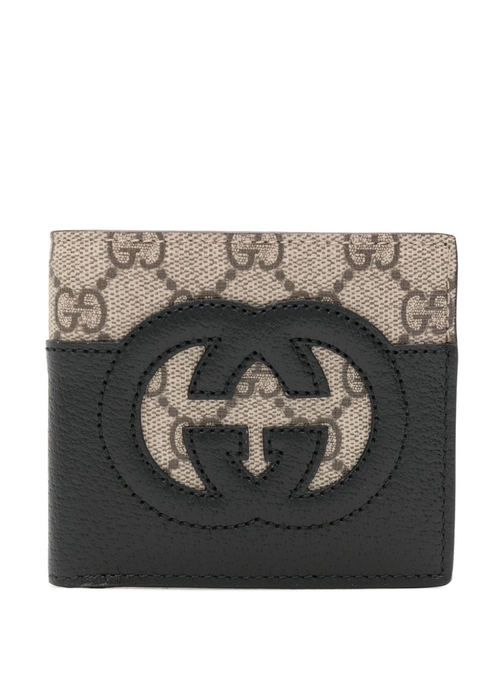 Gucci Interlocking G 镂空钱包 - 黑色