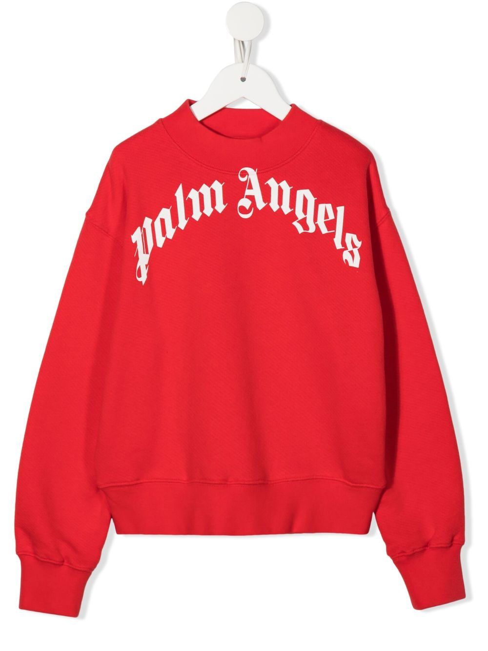 Palm Angels Kids logo印花棉卫衣 - 红色