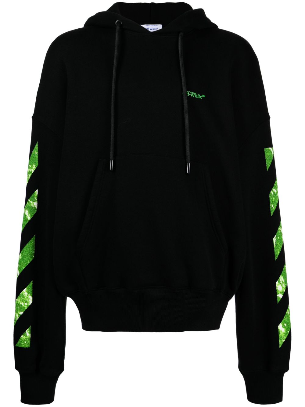 Off-White 箭头图案棉连帽衫 - 黑色