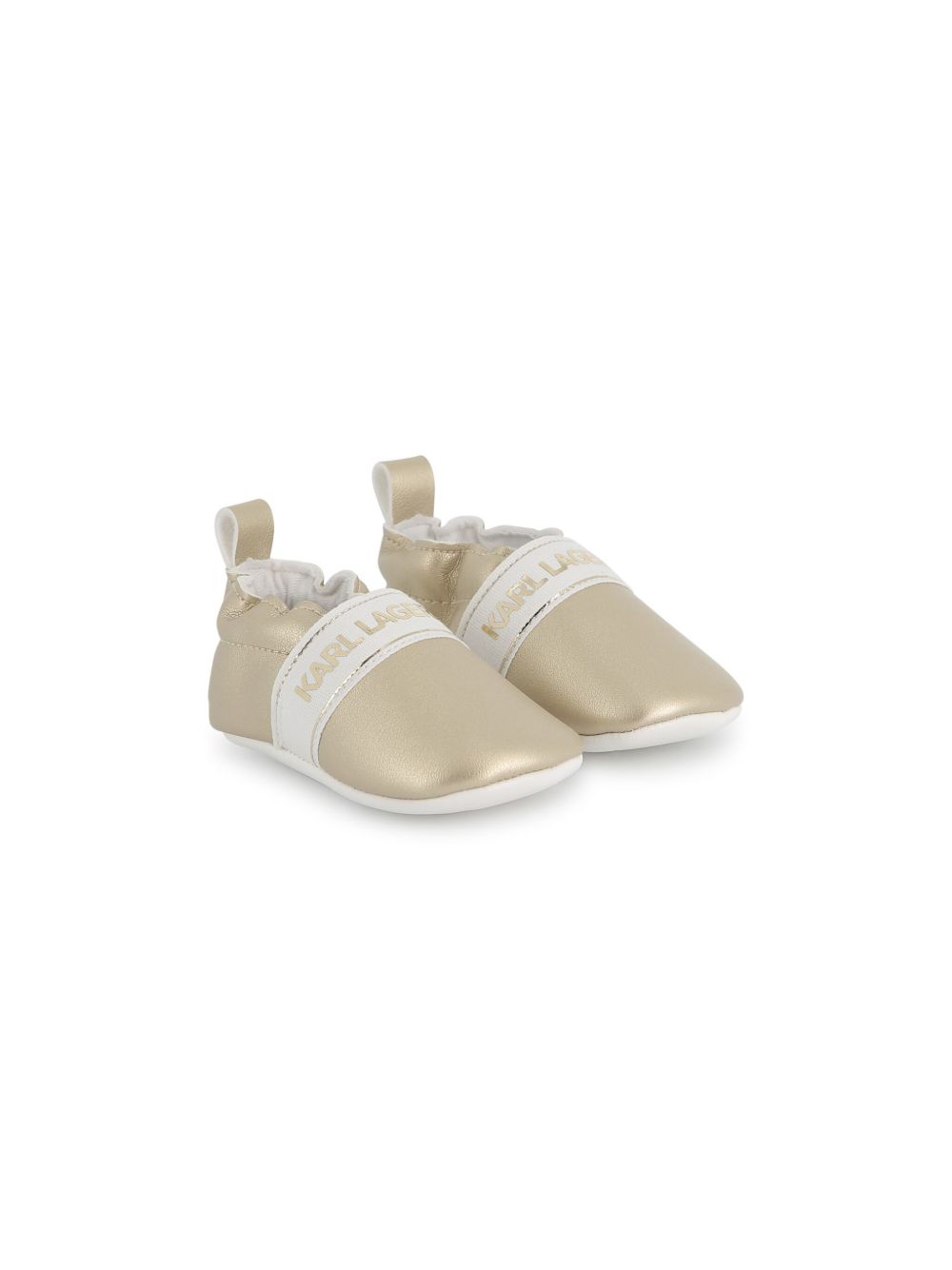 Karl Lagerfeld Kids logo印花拖鞋 - 金色