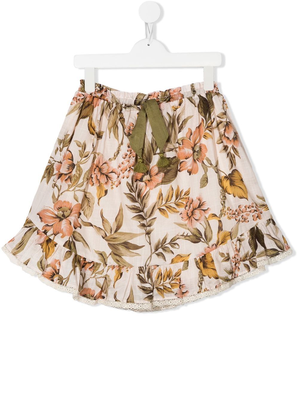 ZIMMERMANN Kids Anneke 花卉印花蓬松半身裙 - 中性色
