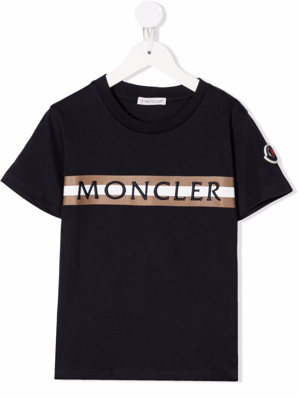 Moncler Enfant 盟可睐 Enfant logo刺绣T恤 - 蓝色