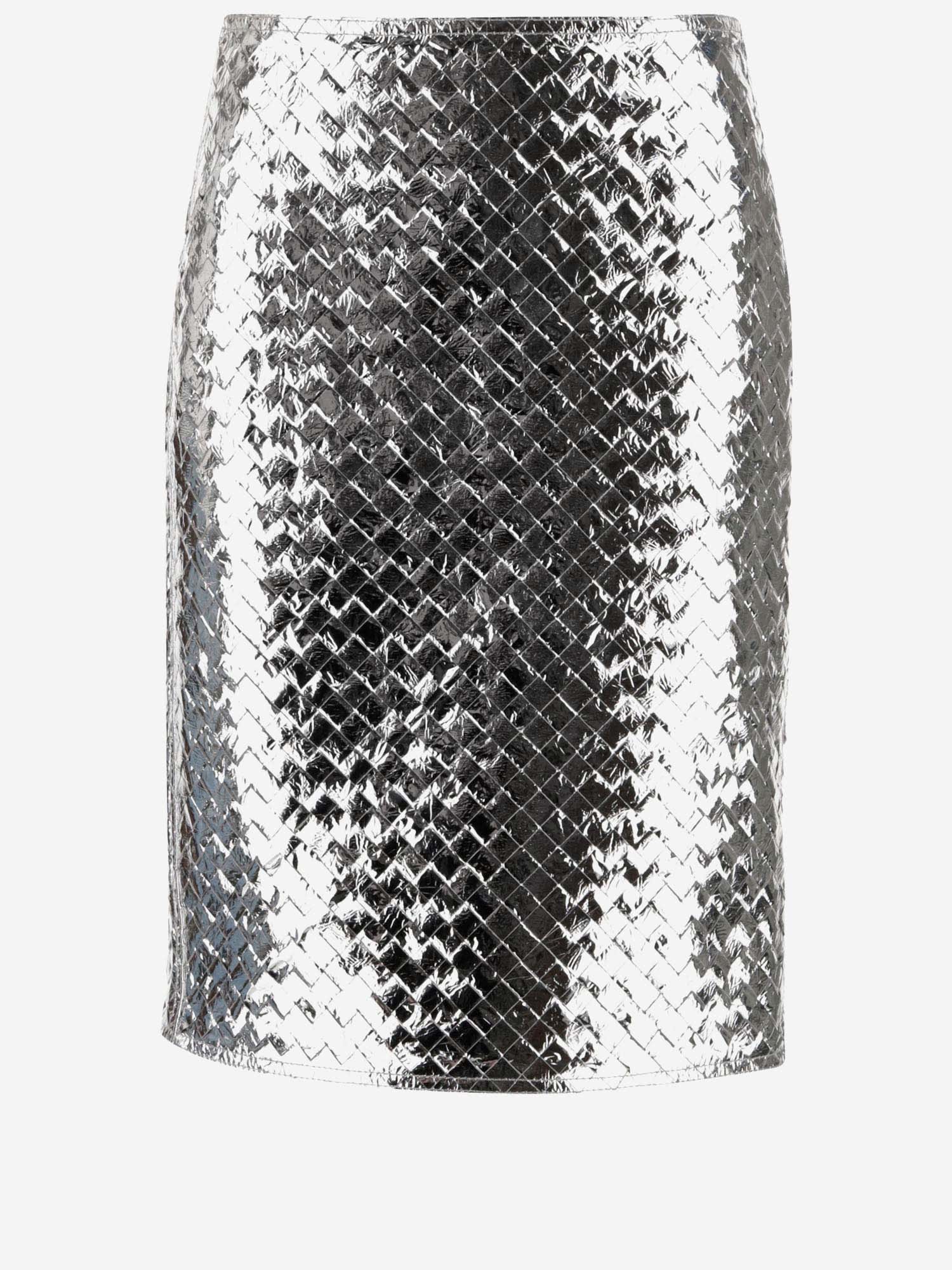 Bottega Veneta Leather Midi Skirt