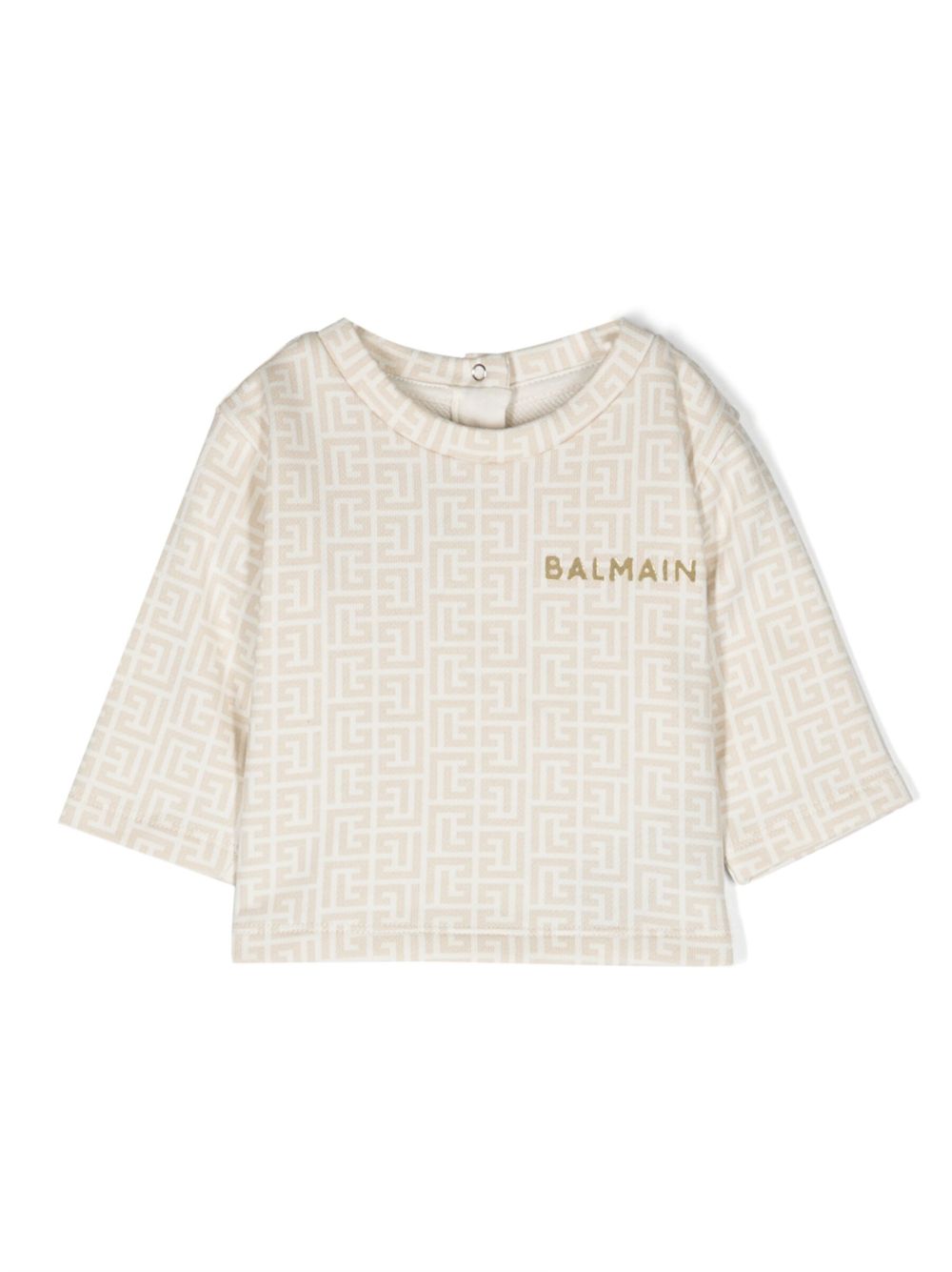 Balmain Kids 经典logo图案棉卫衣 - 中性色