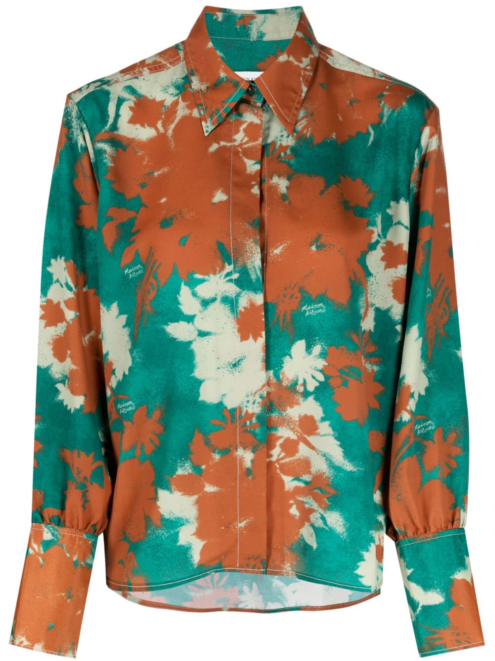 Maison Kitsuné 花卉印花宽领衬衫 - 彩色