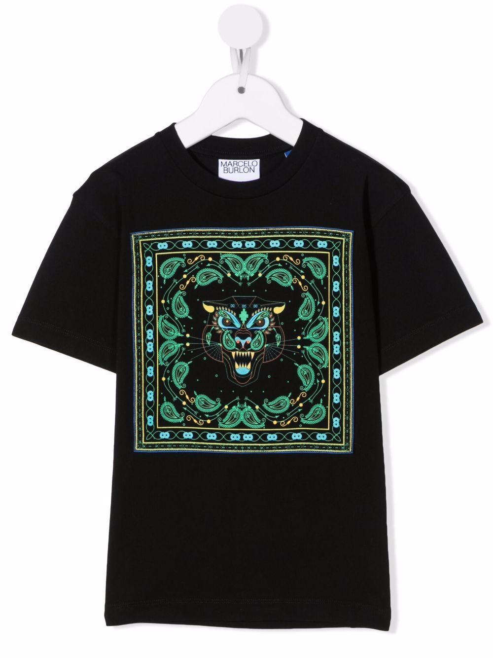 Marcelo Burlon County Of Milan Kids Bandana Tiger 印花T恤 - 黑色