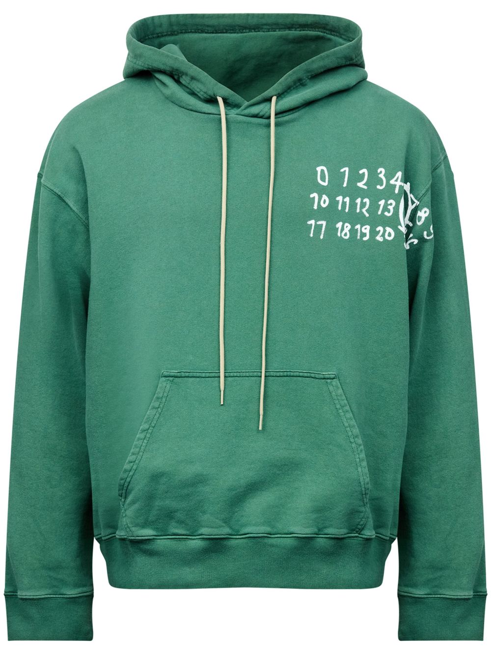 MM6 Maison Margiela 数字图案棉连帽衫 - 绿色
