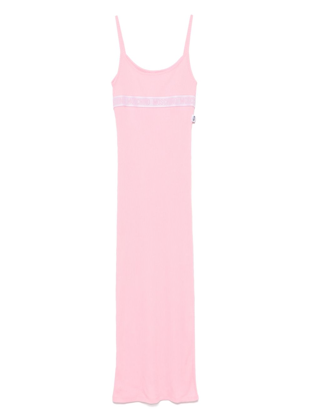 Moschino logo印花吊带裙 - 粉色