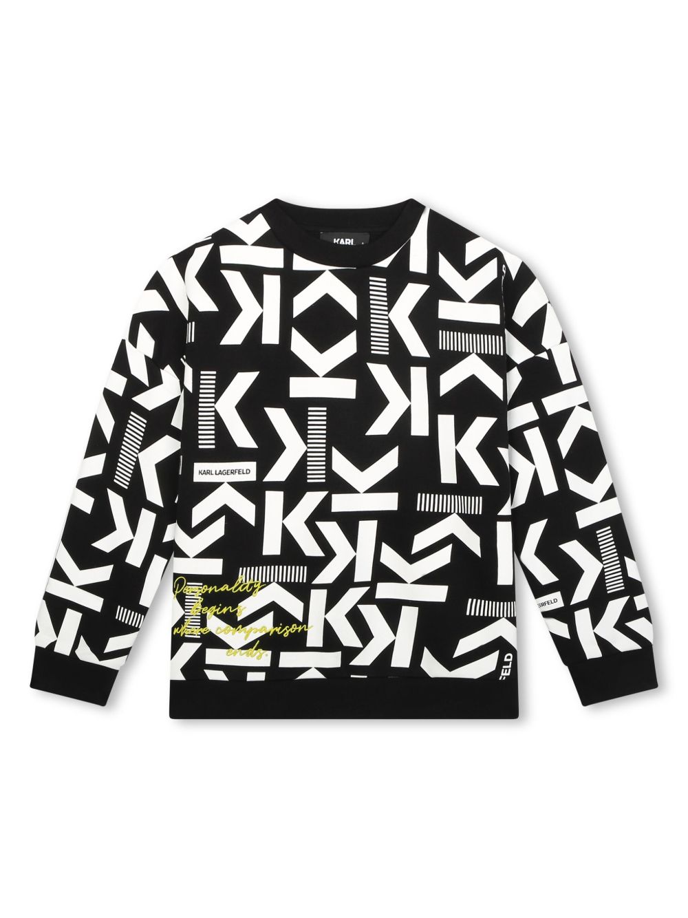 Karl Lagerfeld Kids logo印花圆领卫衣 - 黑色