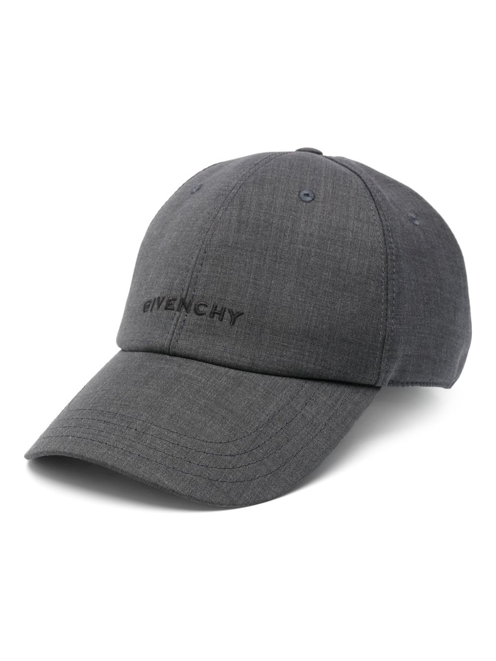 Givenchy logo刺绣初剪羊毛棒球帽 - 灰色