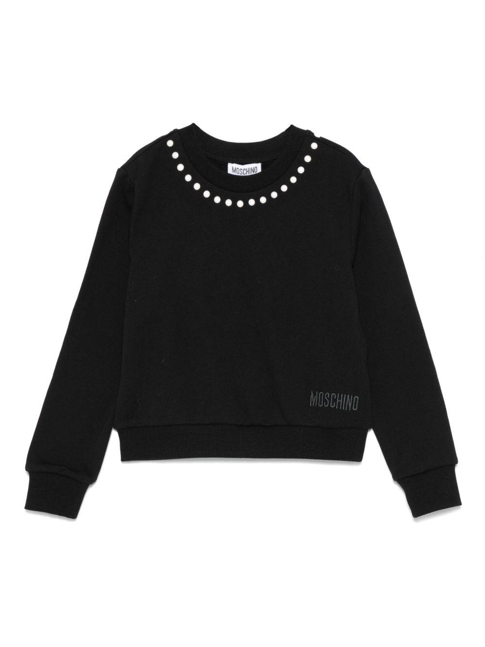 Moschino Kids Peace And Pearls 卫衣 - 黑色