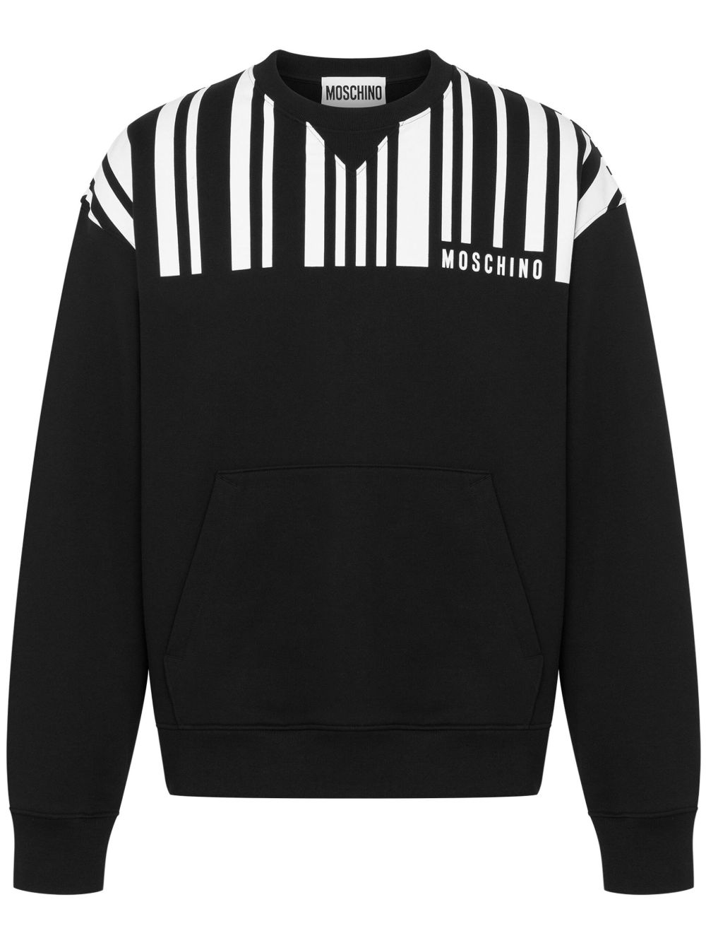 Moschino 条形码印花棉卫衣 - 黑色