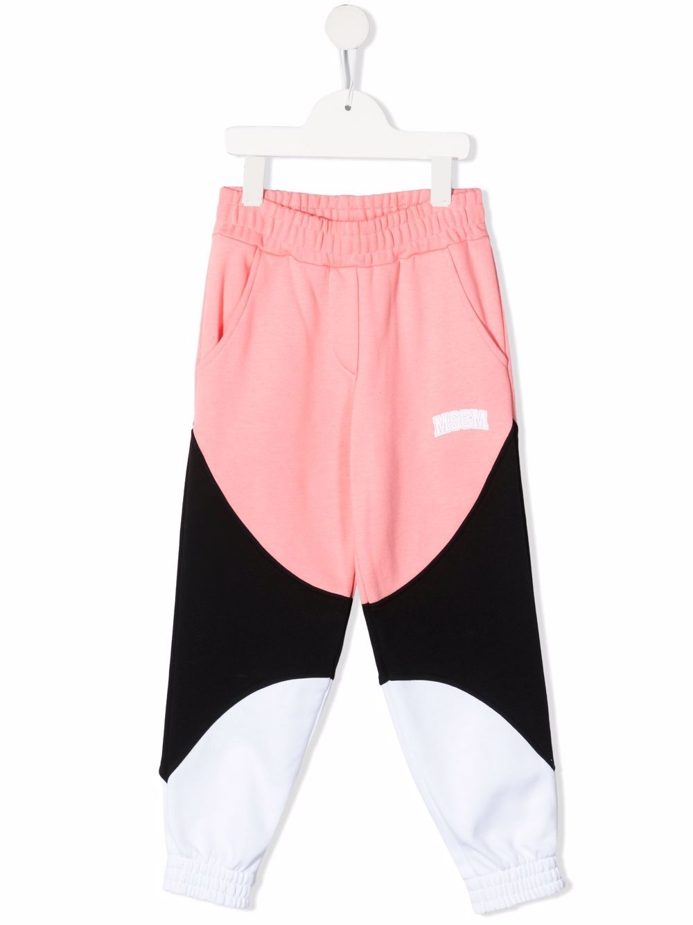 MSGM Kids 拼色运动裤 - 粉色
