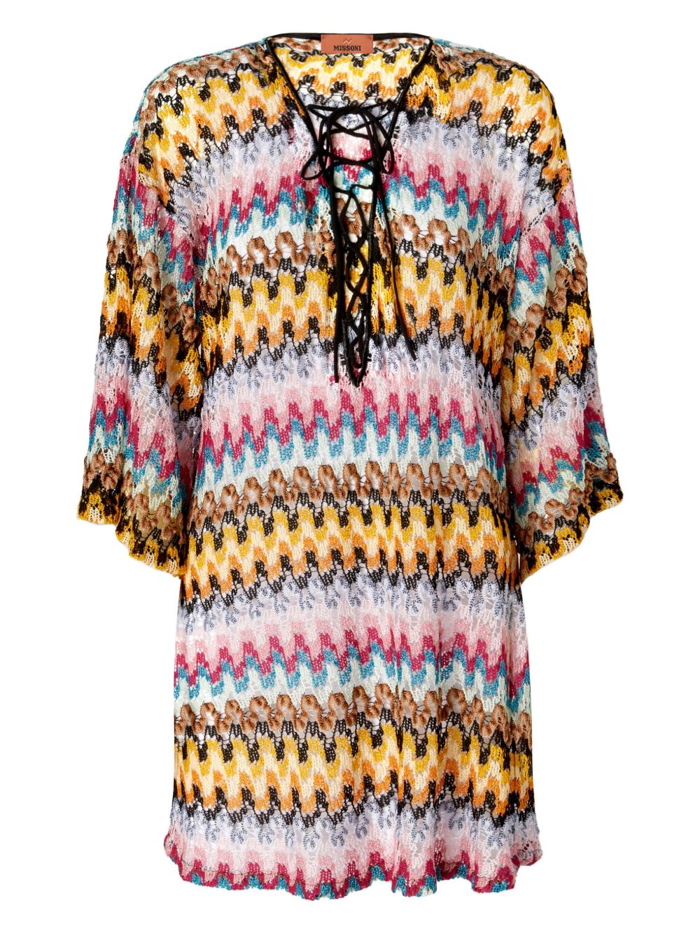 Missoni Z字形图案沙滩罩衫 - 黄色