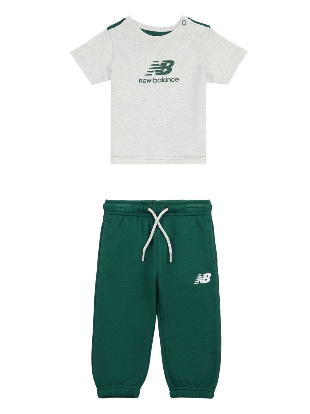 New Balance Kids logo印花运动套装 - 灰色