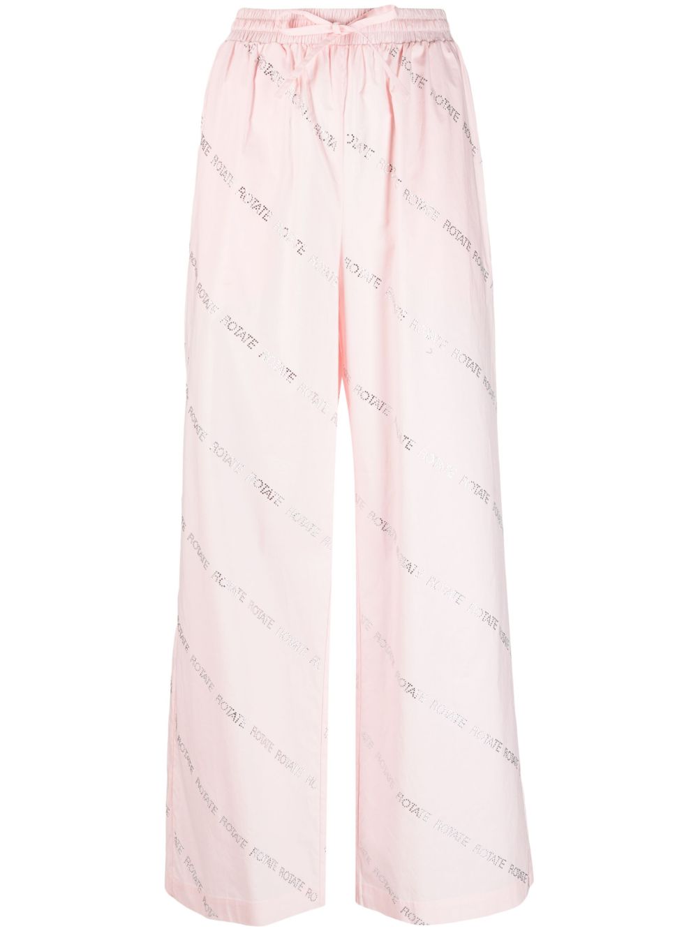 ROTATE BIRGER CHRISTENSEN logo图案棉长裤 - 粉色