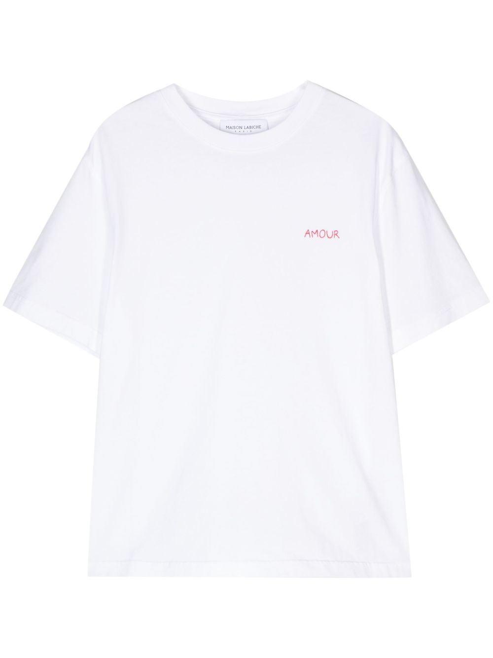 Maison Labiche 标语刺绣棉T恤 - 白色