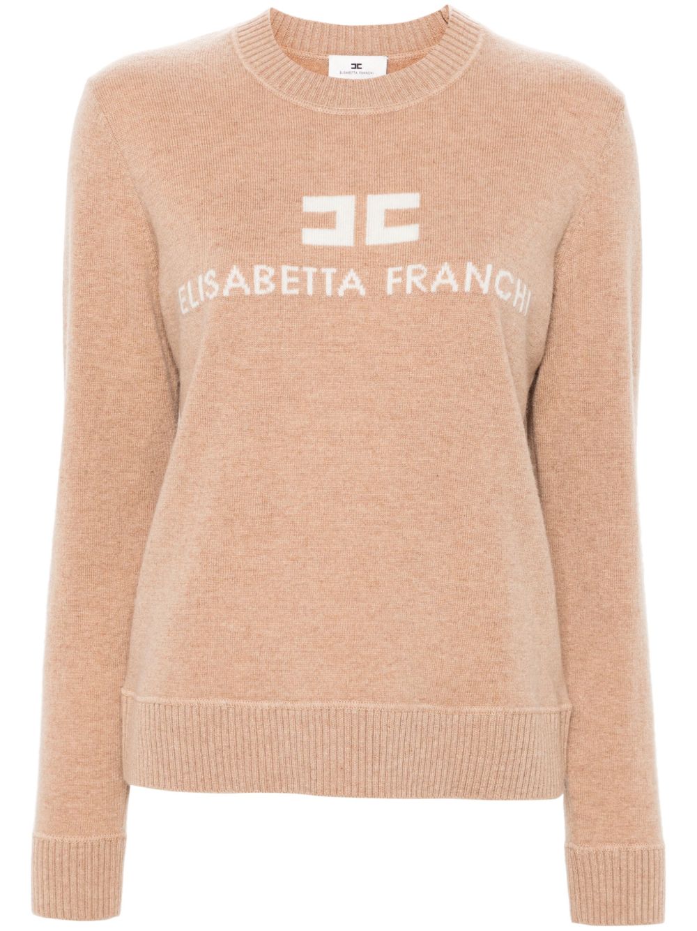 Elisabetta Franchi 对比logo毛衣 - 褐色