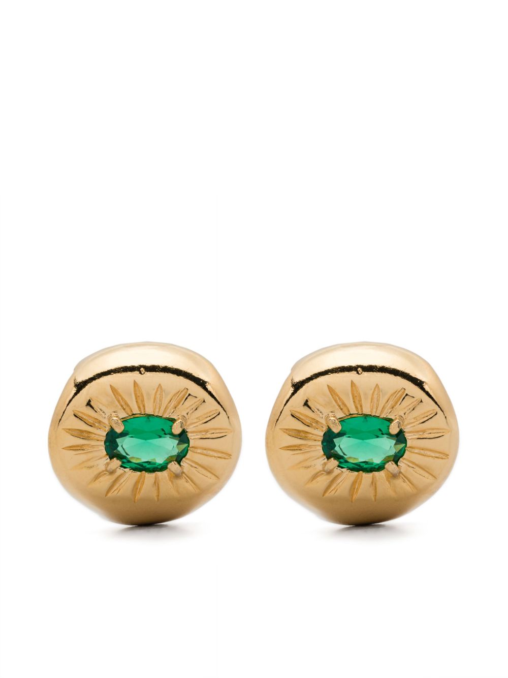 Wouters & Hendrix emerald-embellished earrings - 绿色