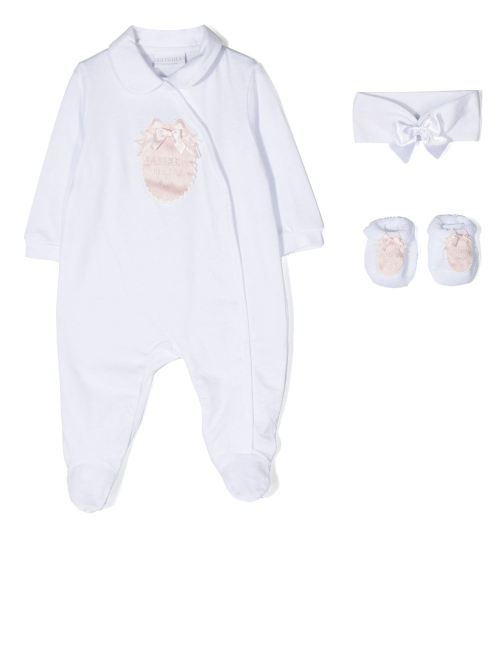 La Perla Kids 标贴连体紧身衣套装 - 白色