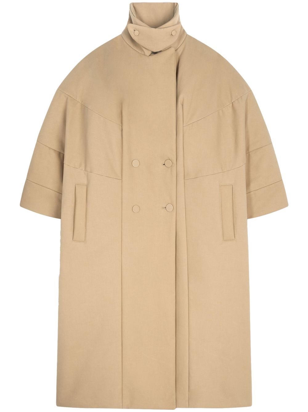 DRIES VAN NOTEN 高领双排扣大衣 - 中性色