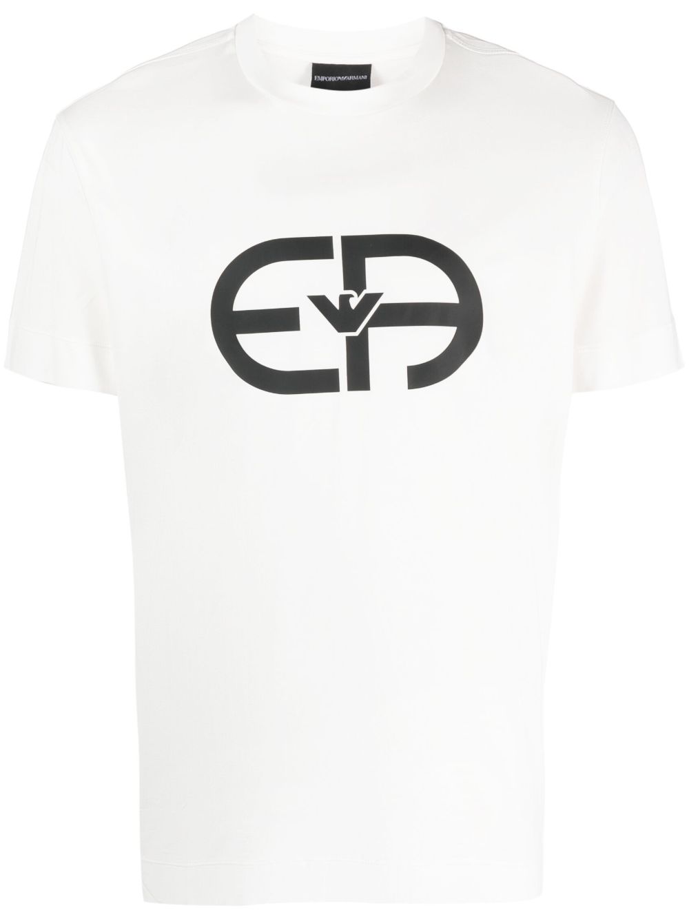 Emporio Armani logo印花圆领T恤 - 白色