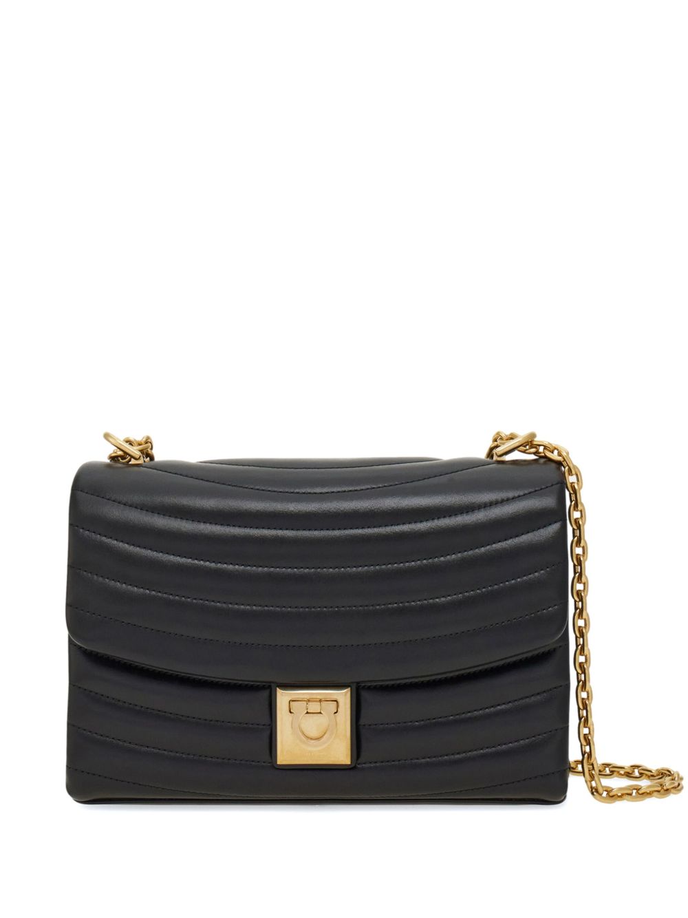 Ferragamo Quilted 中号单肩包 - 黑色