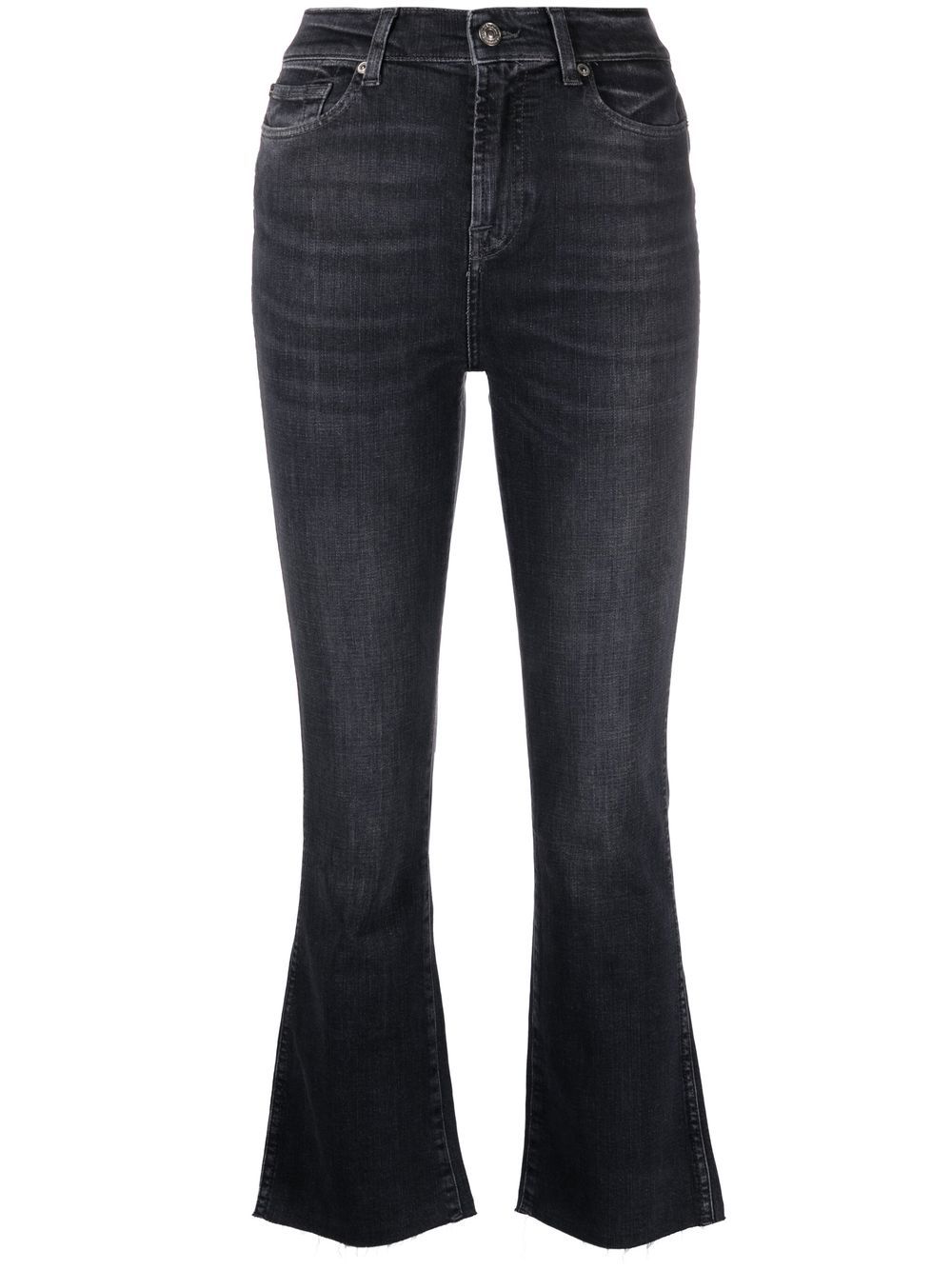 7 For All Mankind 露踝喇叭牛仔裤 - 黑色