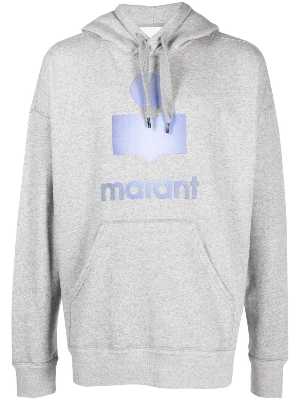 MARANT logo印花抽绳连帽衫 - 灰色