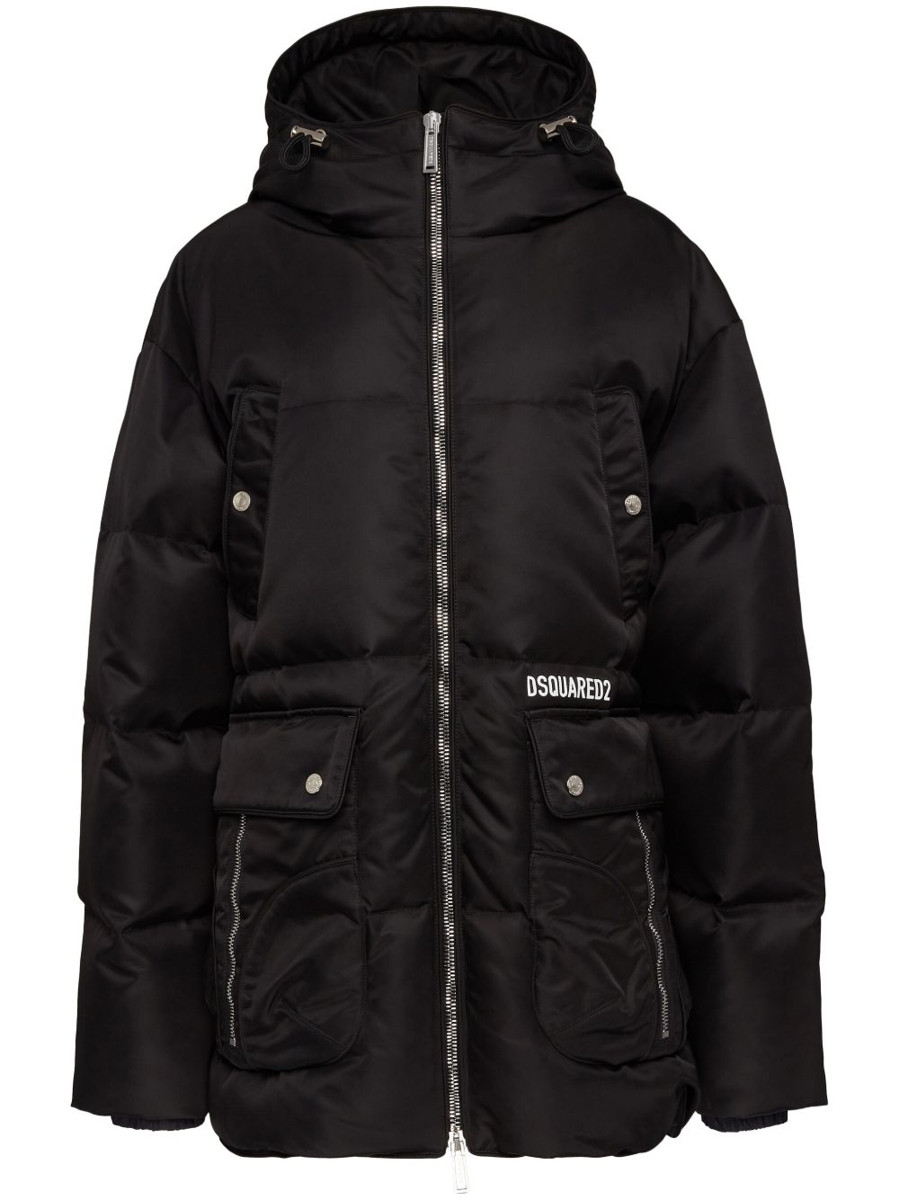 DSQUARED2 绗缝连帽外套 - 黑色