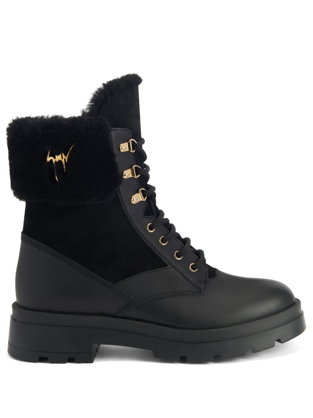 Giuseppe Zanotti Jaure 皮质短靴 - 黑色