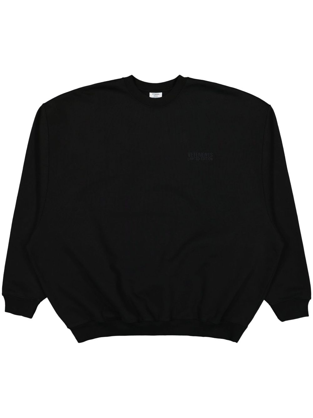 VETEMENTS logo刺绣卫衣 - 黑色