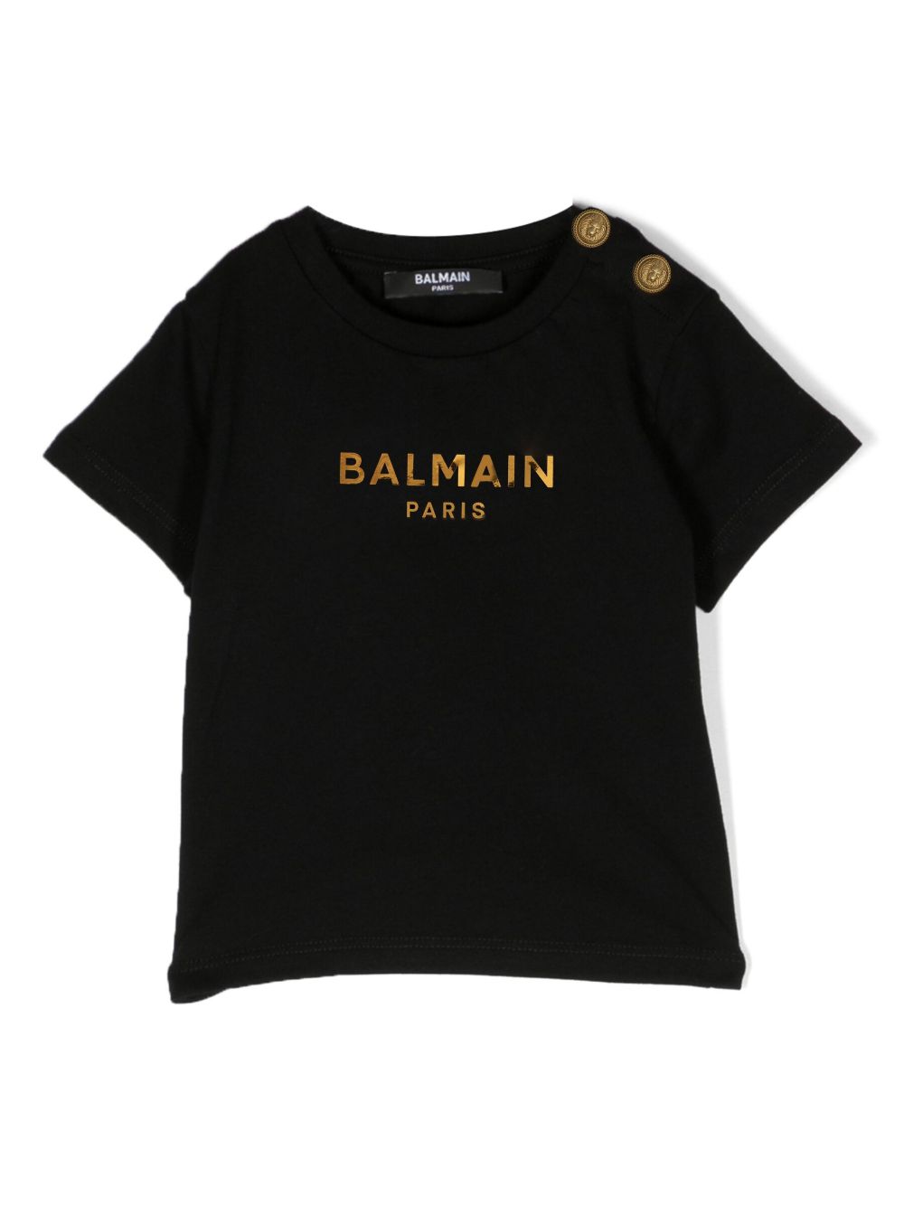 Balmain Kids logo印花棉T恤 - 黑色