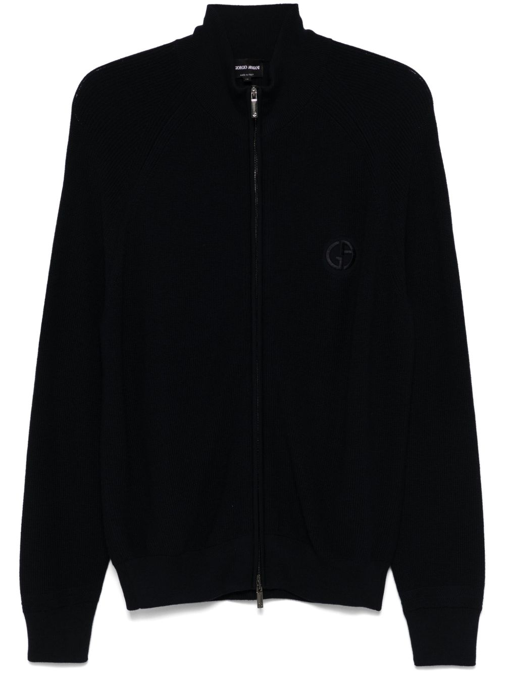 Giorgio Armani 初剪羊毛开衫 - 蓝色
