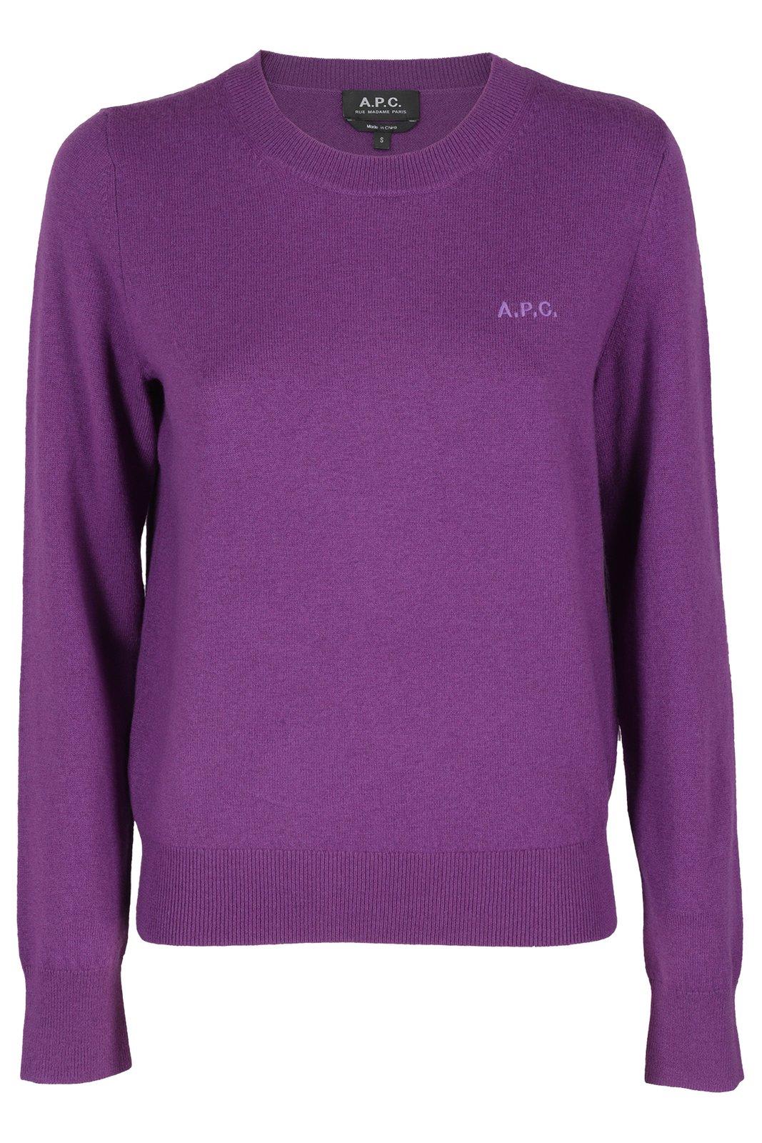 A. P.C.徽标刺绣圆领毛衣