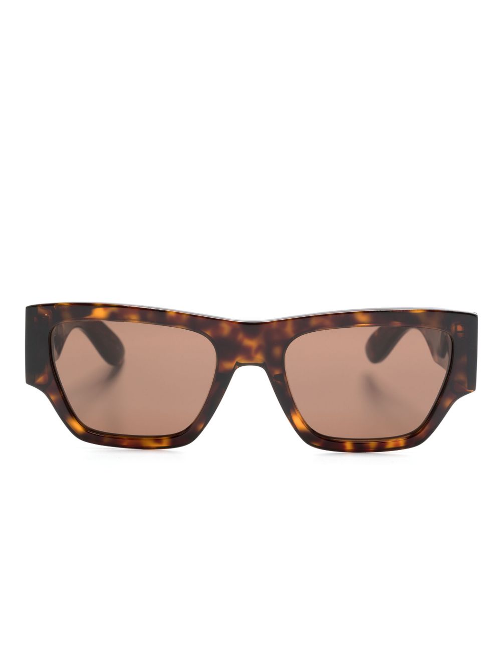 Alexander McQueen Eyewear 方框太阳眼镜 - 褐色