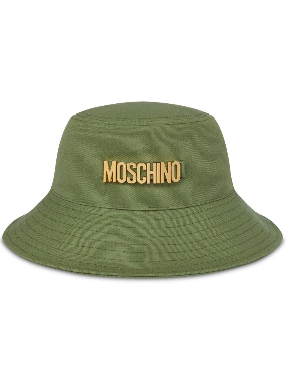 Moschino logo-lettering bucket hat - 绿色
