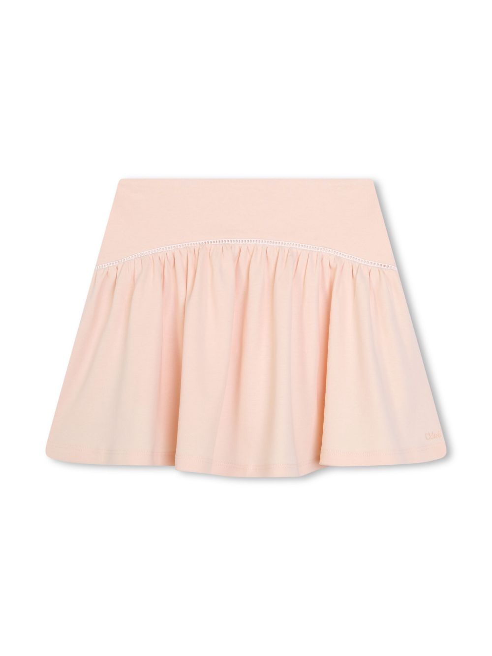 Chloé Kids 梯形缝线棉半身裙 - 粉色