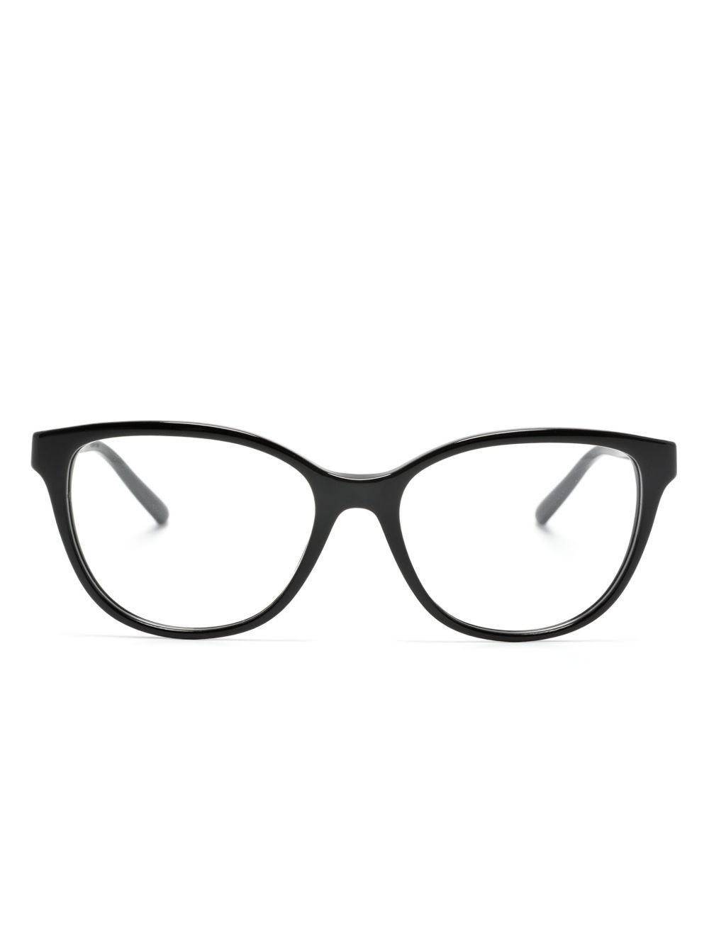 Emporio Armani logo标牌超大框眼镜 - 黑色