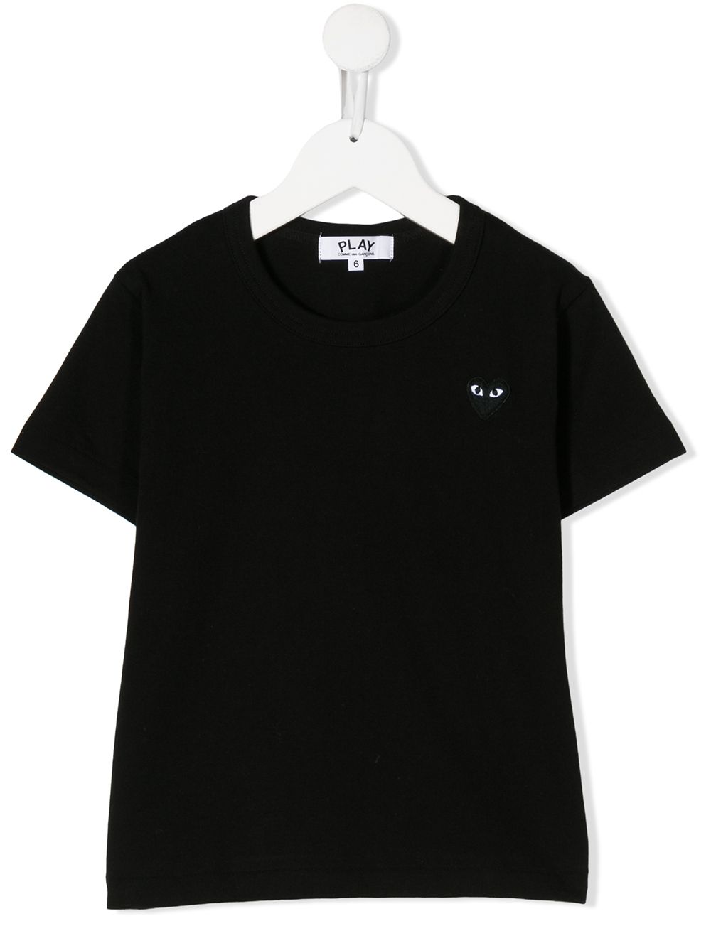 Comme Des Garçons Play Kids 胸前logo贴花T恤 - 黑色