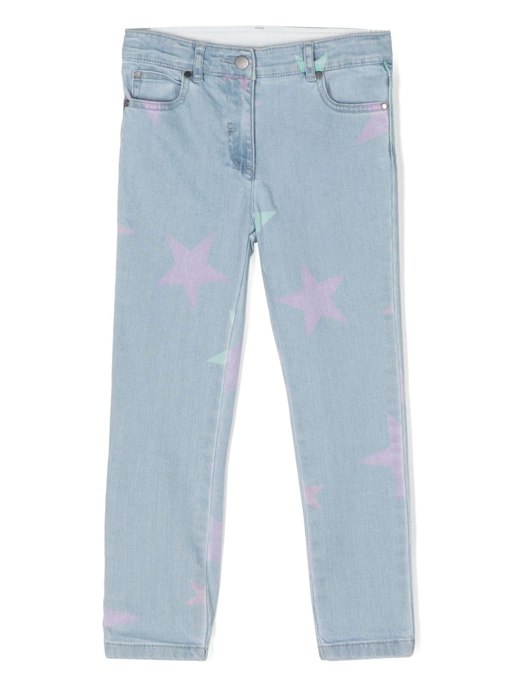 Stella McCartney Kids 星星印花紧身牛仔裤 - 蓝色