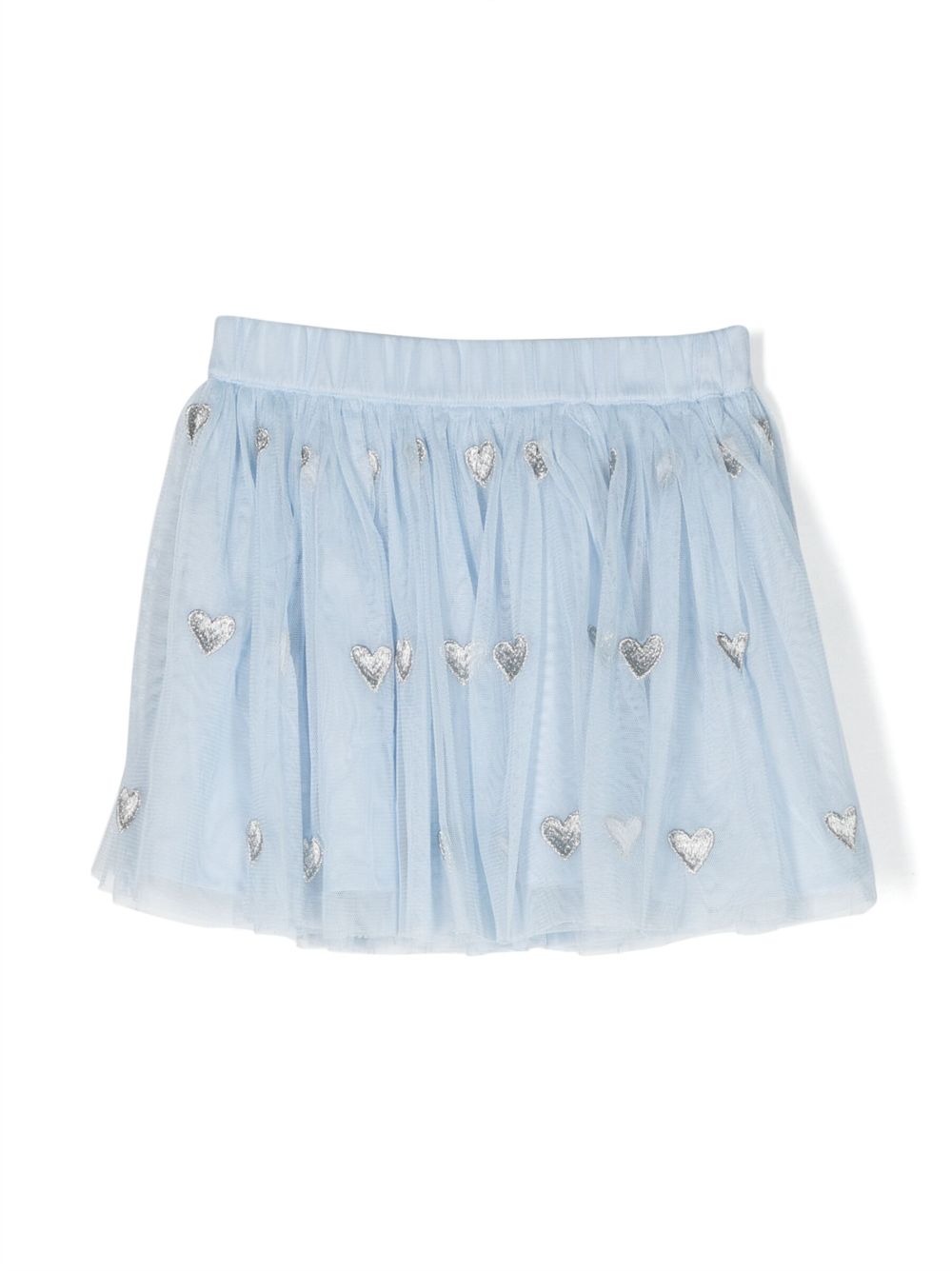 Stella McCartney Kids 爱心图案刺绣半身裙 - 蓝色