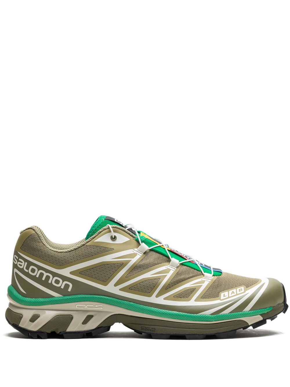 Salomon XT-6 拼接运动鞋 - 绿色