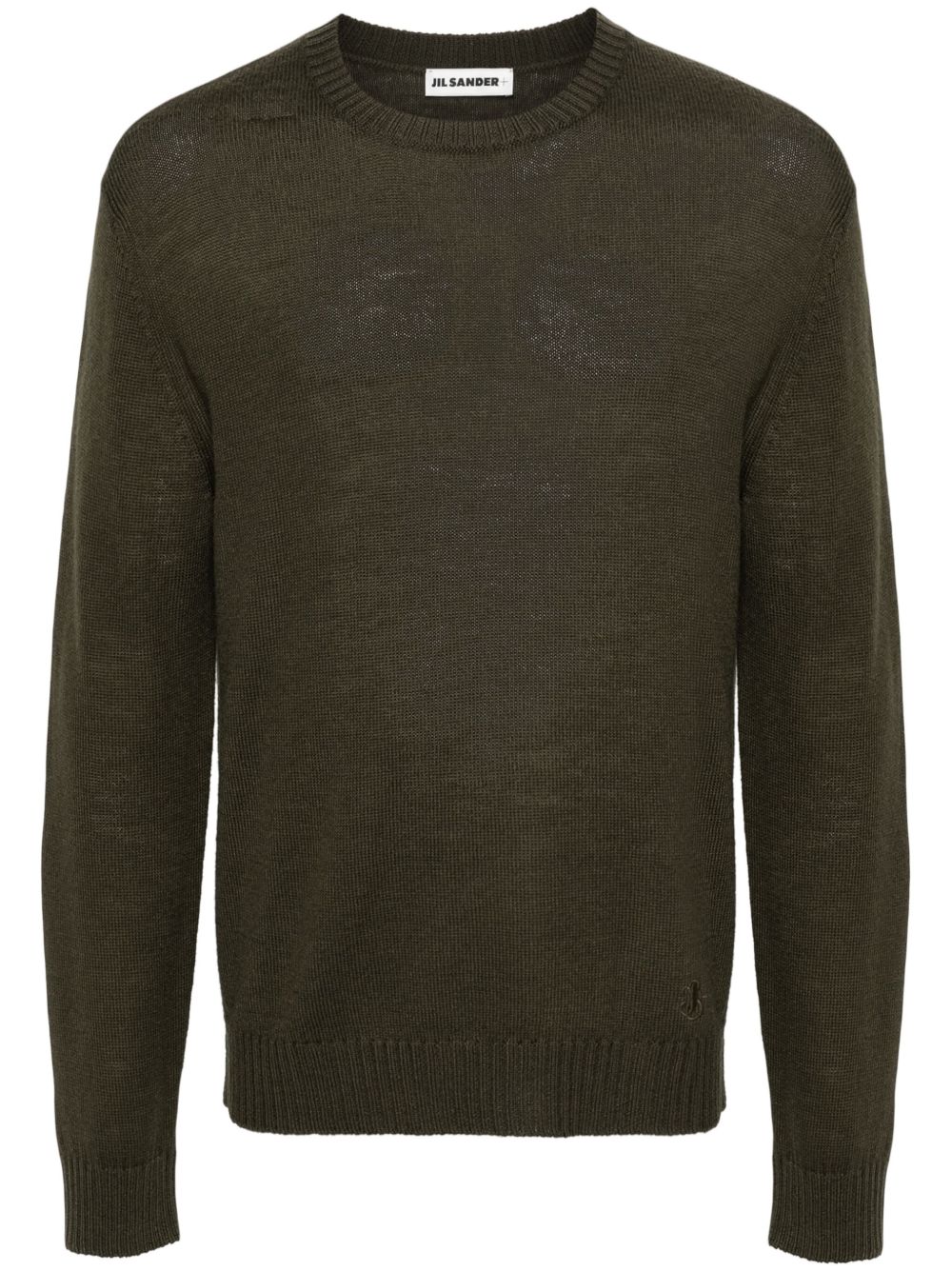 Jil Sander 经典logo刺绣毛衣 - 绿色