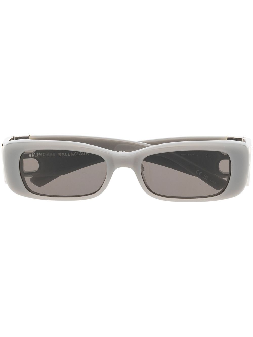 Balenciaga Eyewear logo标牌长方框镜框太阳眼镜 - 灰色