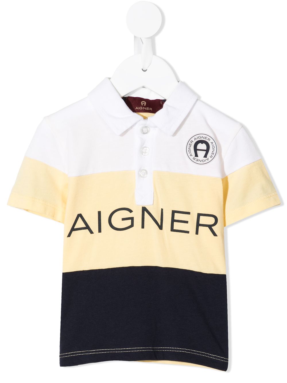 Aigner Kids logo印花polo衫 - 黄色