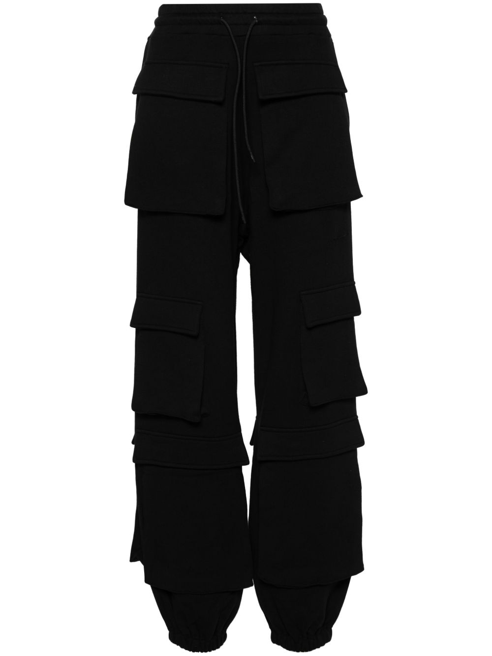 MSGM logo刺绣工装运动裤 - 黑色